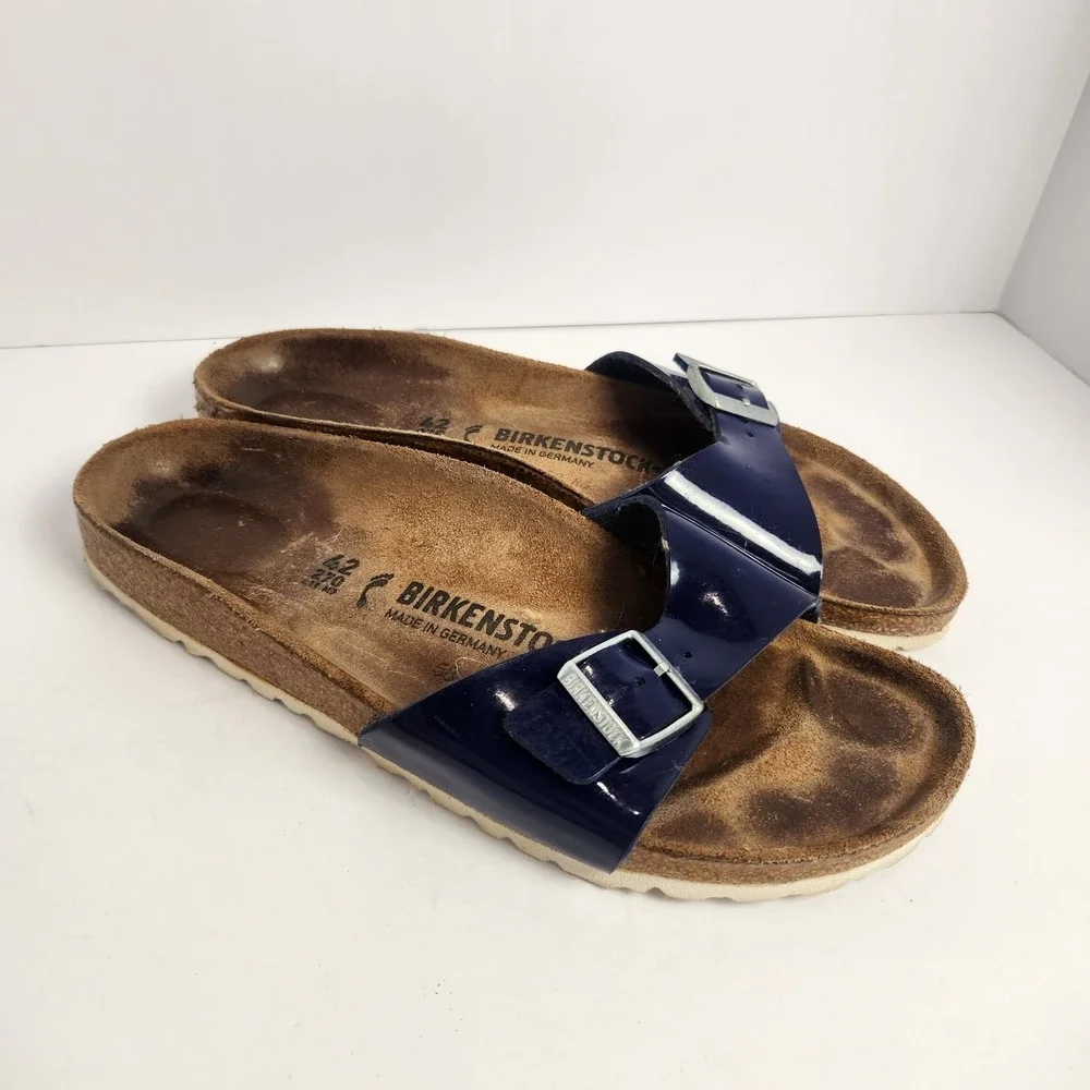 Birkenstock Men's Blue Leather Casual Sandals Size 42 (9-9.5)